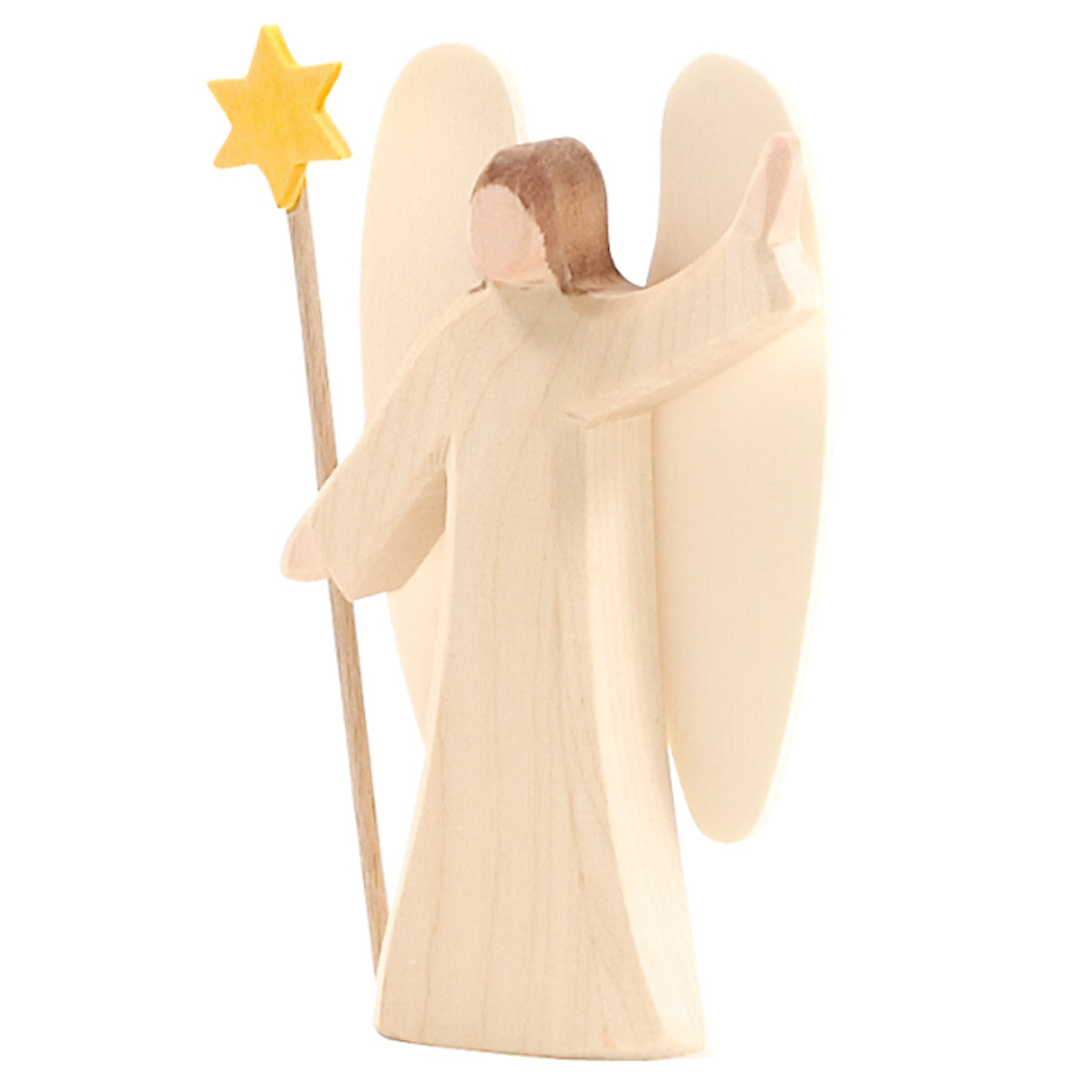 small Ostheimer angel with star on stick, comes in a wooden box