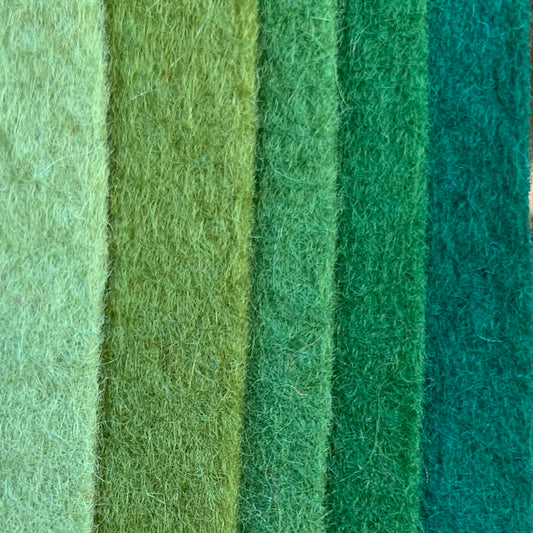Wool Felt - Forest Green shades