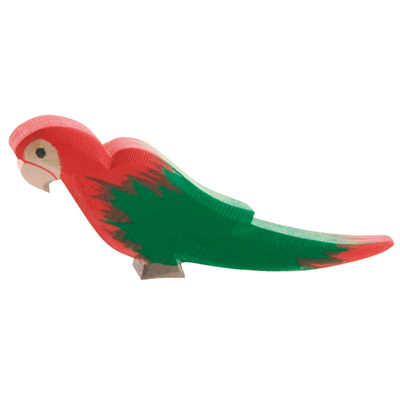 Ostheimer red and green wooden parrot