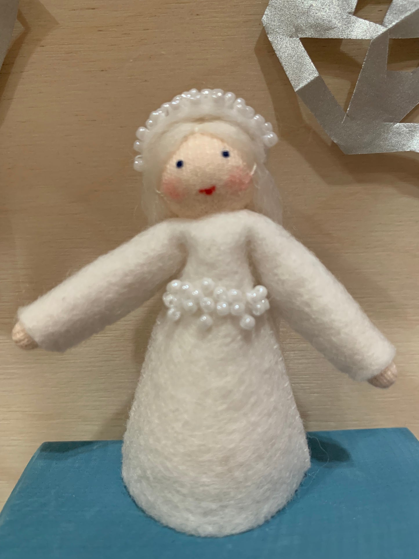 Small felt fairy folk winter princess