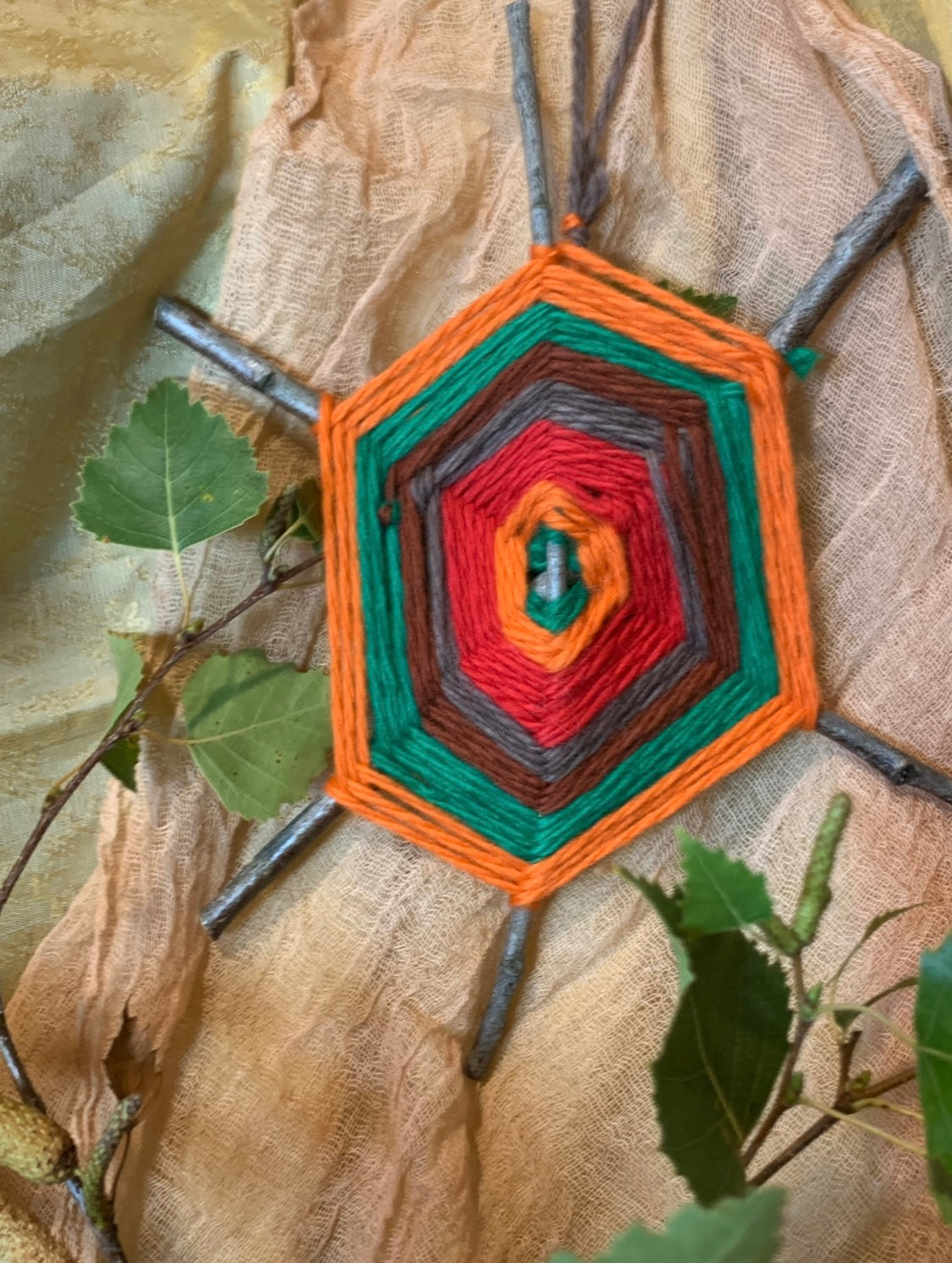 Make a gods eye for the Easter Nature table