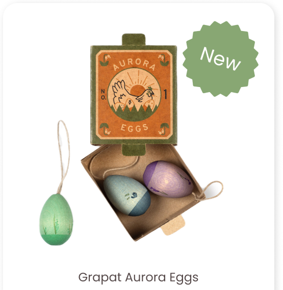 Grapat hanging Easter decorations; Aurora eggs in pretty cool blue based colour tones