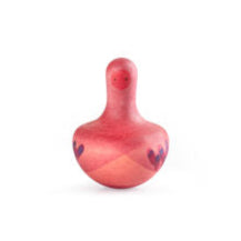 large wooden balancing bird handpainted in pink