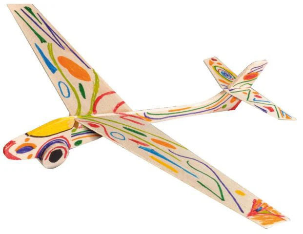 Fagus DIY balsa wood plane can be decorated to personalise with paint, pencil, crayons, felt tips