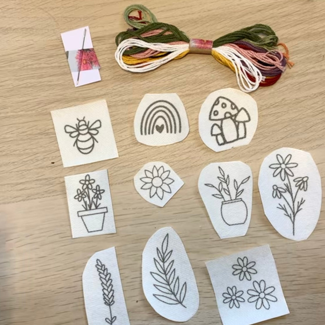 Juliette's Stick and Stitch kit 'Love Grows'  contains x9 garden themed motifs