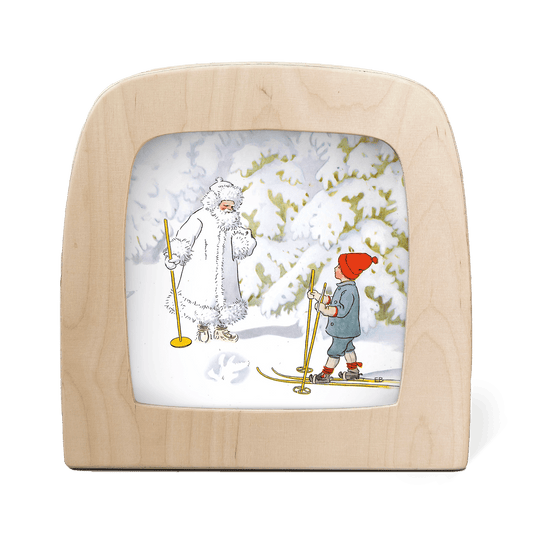 Ollie meeting Jack Frost whilst skiing in the snow