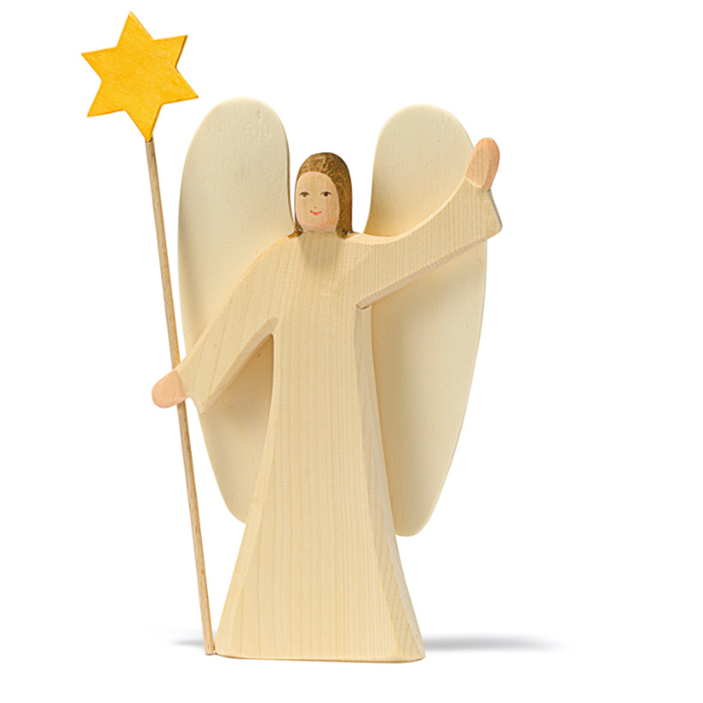 medium size Ostheimer Angel with star on removable stick