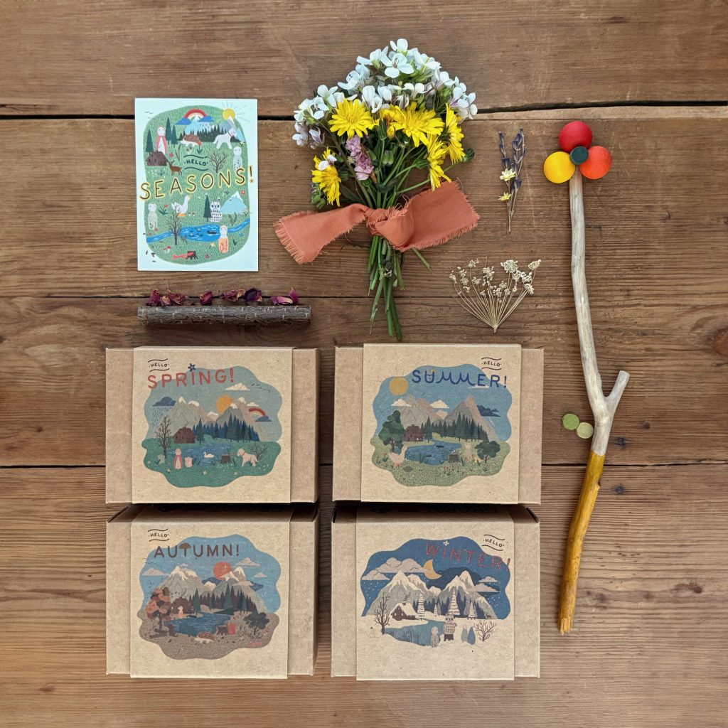 the four boxes of Ostheimer x grapat seasonal sets