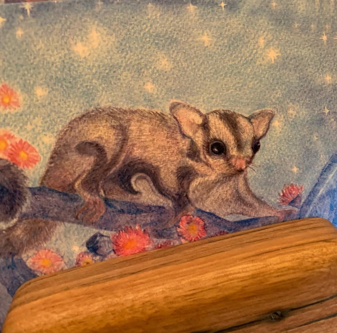 Steiner art card for nature table display. pictured with handmade wooden card holder (sold separately)