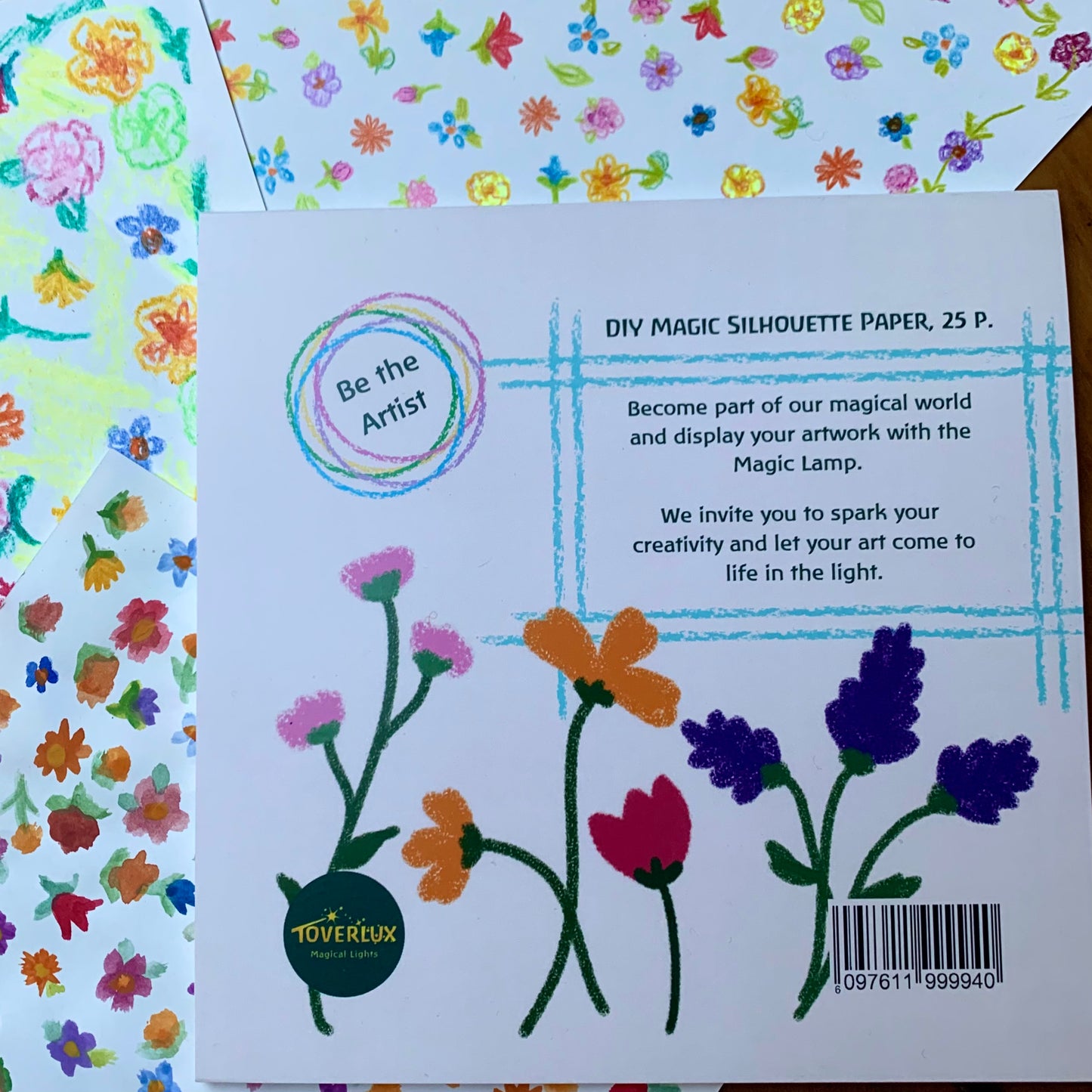 Toverlux DIY paper set with (clockwise from lower right) Stockmar Gouaches paint, Apiscor stick crayons, and Steiner school penils