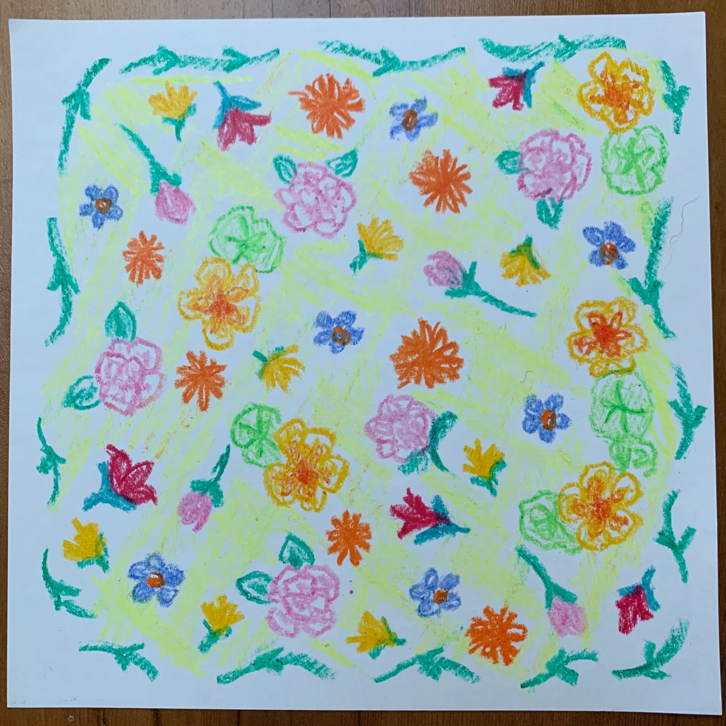 Wax stick Crayons used to draw flowers on the Toverlux DIY silhouette paper