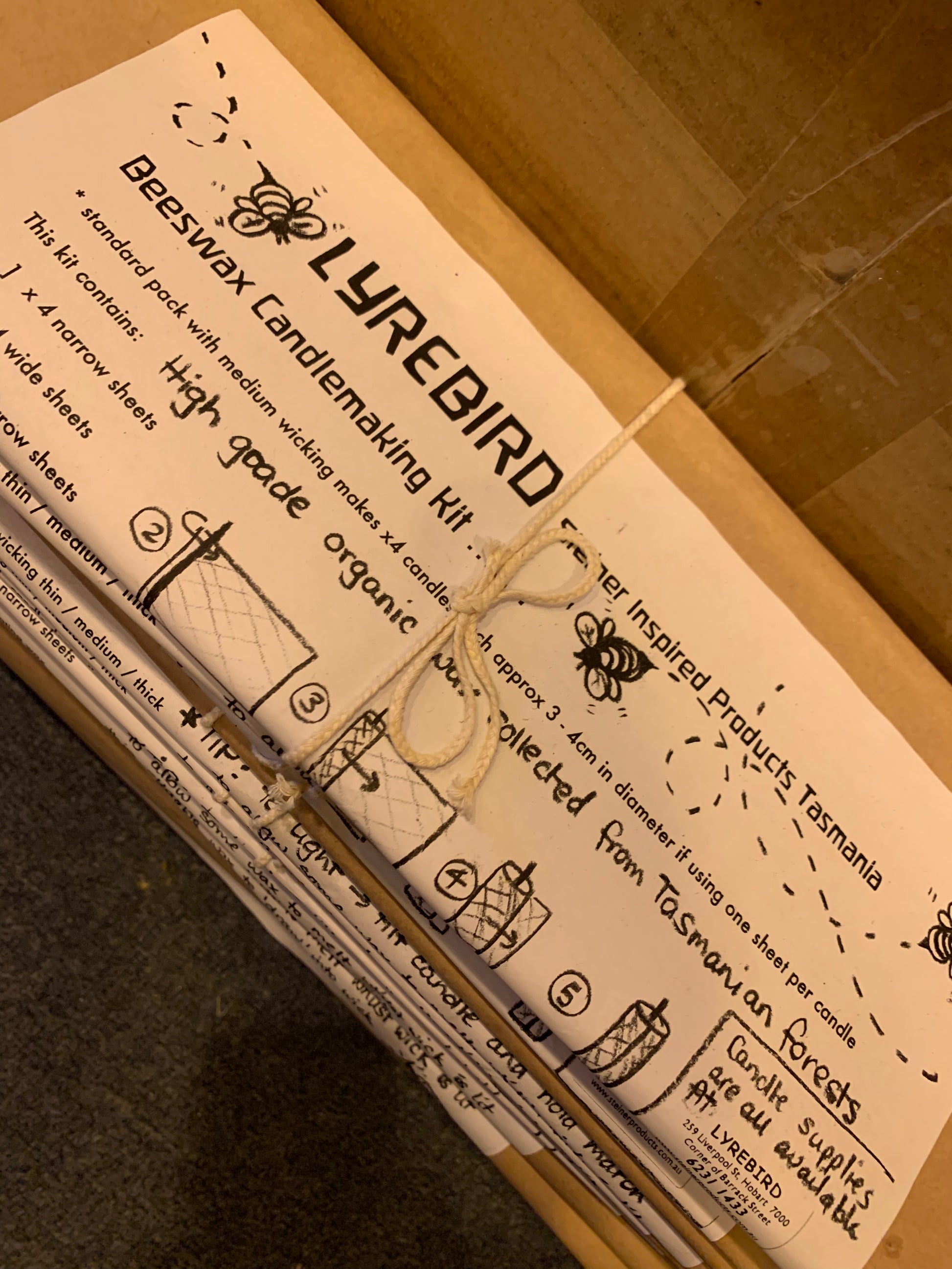 Our beeswax candle kits smell amazing, you will smell the aroma of Tasmanian honey as you open the package