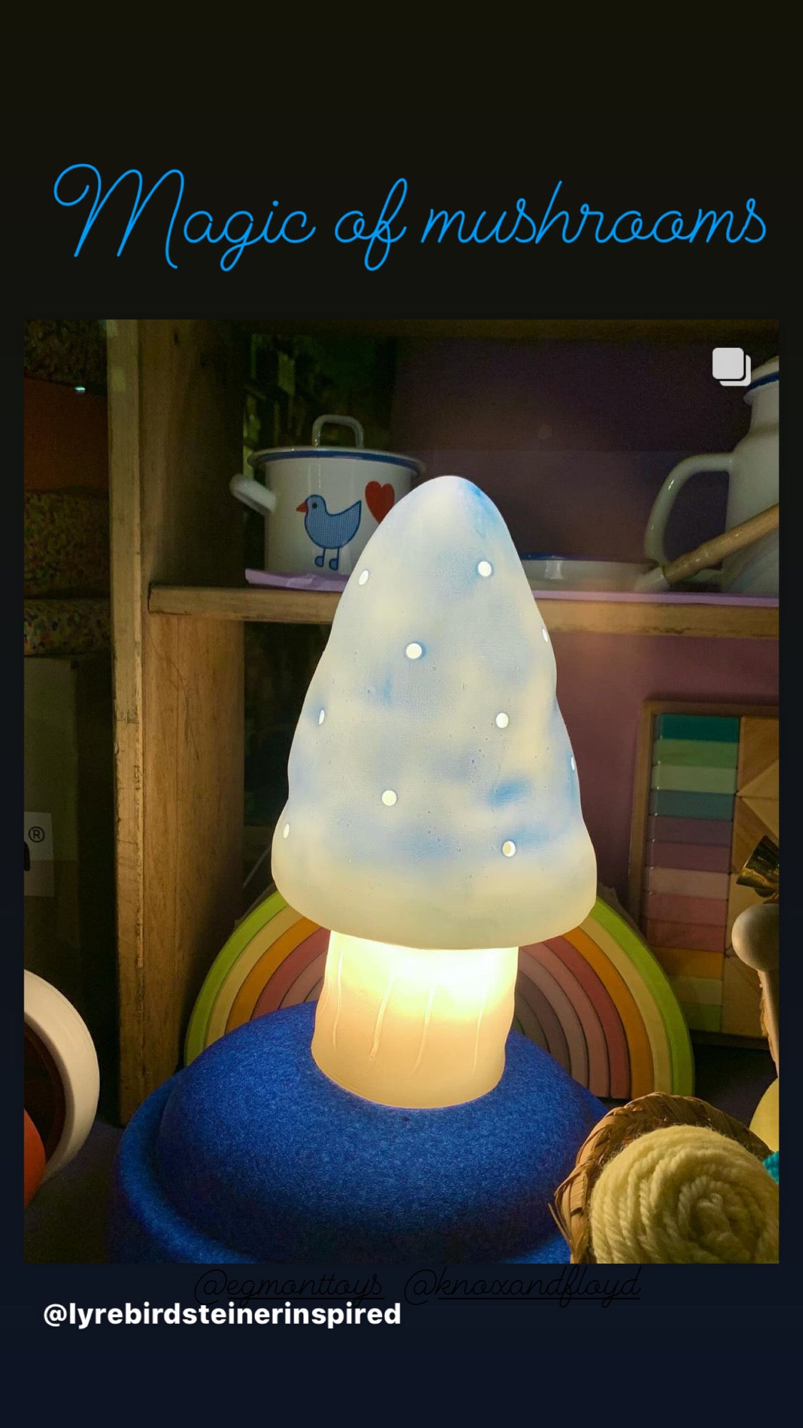 blue small mushroom night lamp