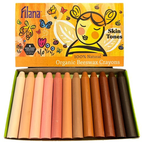 Filana Organic Beeswax Crayons, - Skin Tones