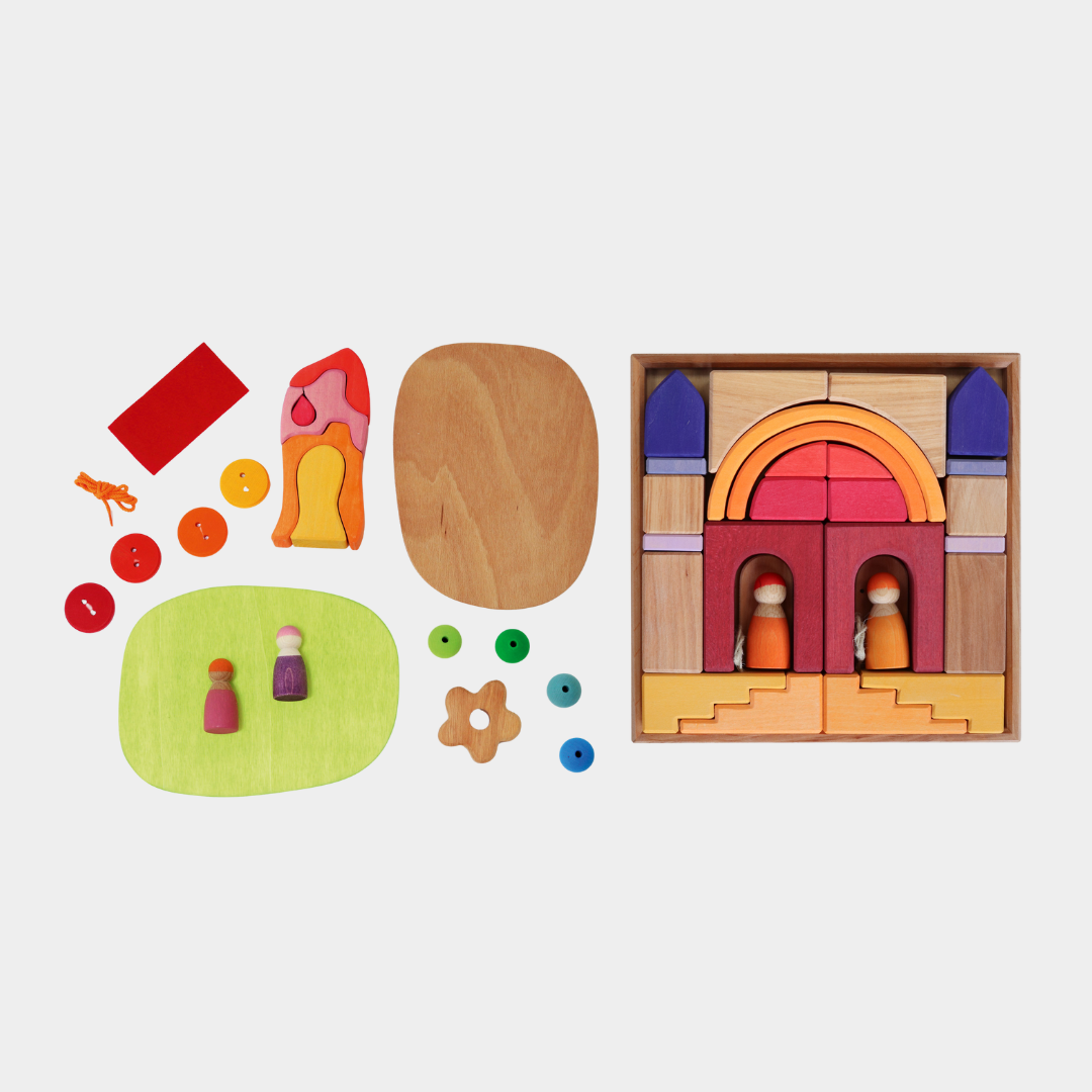 Grimm's Small World Play Down by the Meadow + Building World Desert Sand