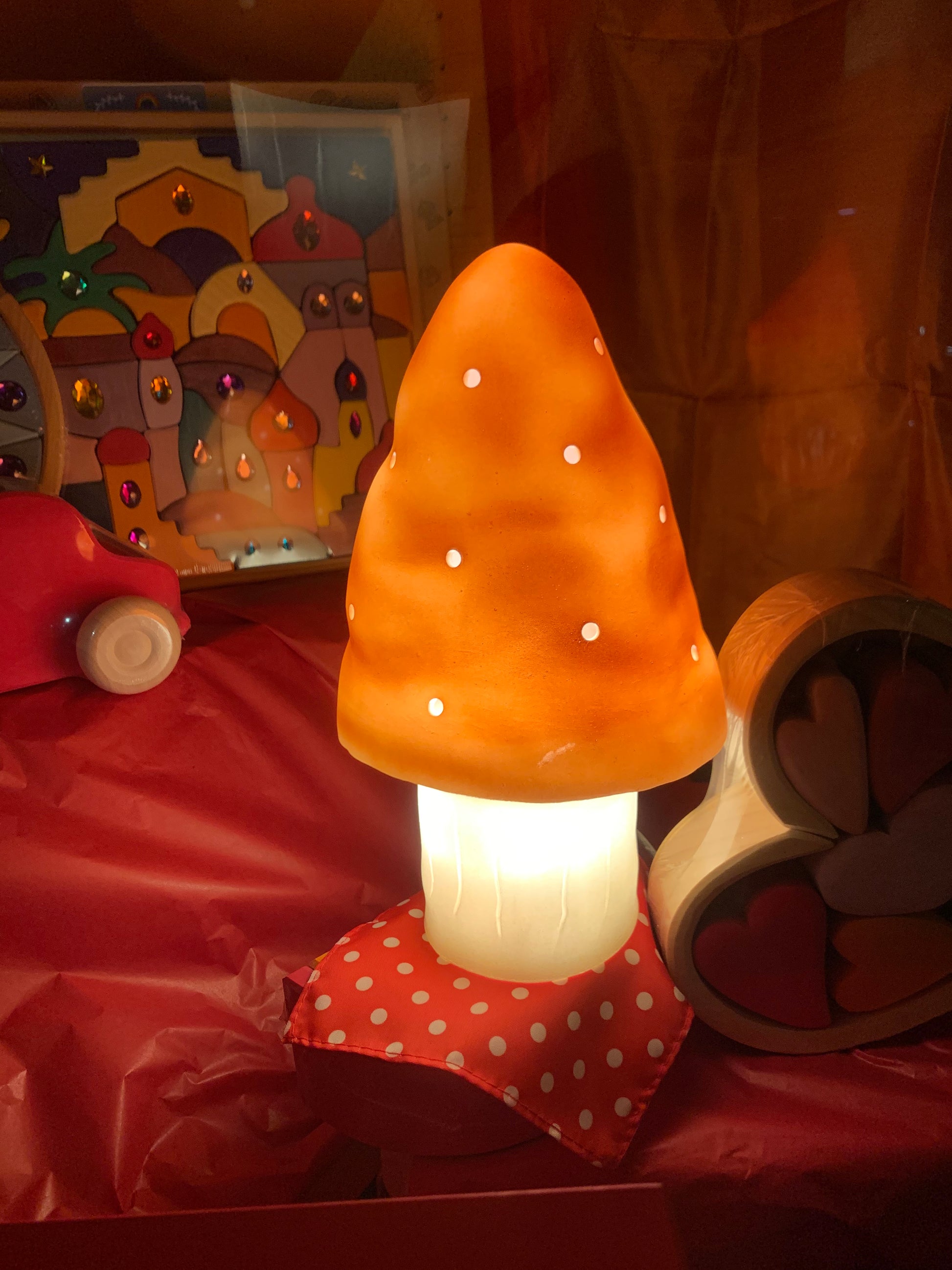 terracotta small mushroom lamp