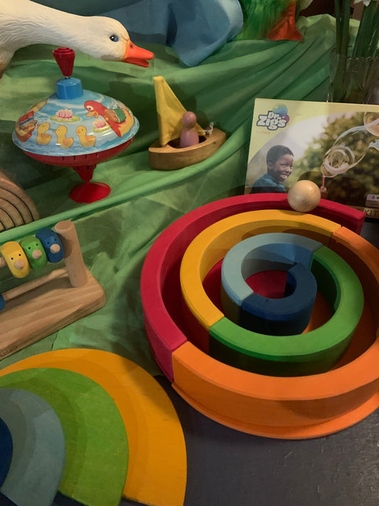 Bauspiel Large Rainbow and Rainbow Semi Plates