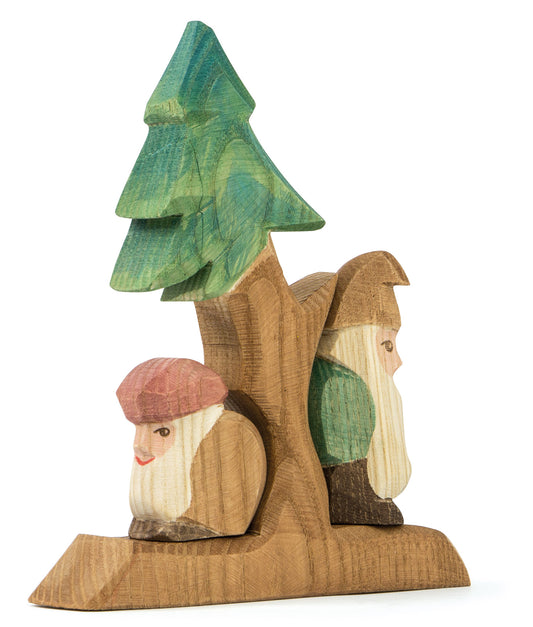 Ostheimer Fir Tree with Gnomes, 3 Pieces