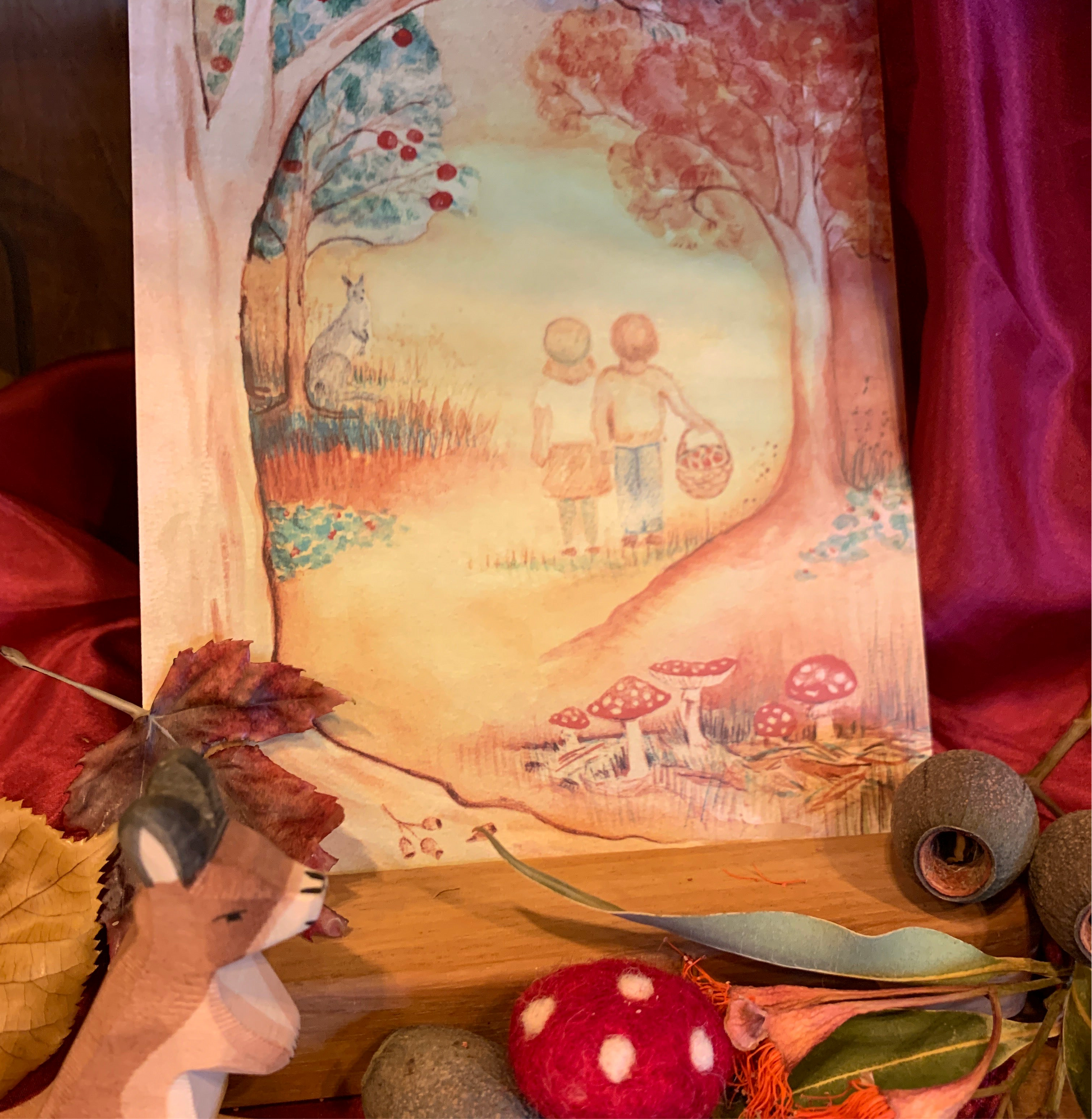 Autumn card in an Autumnal nature display set