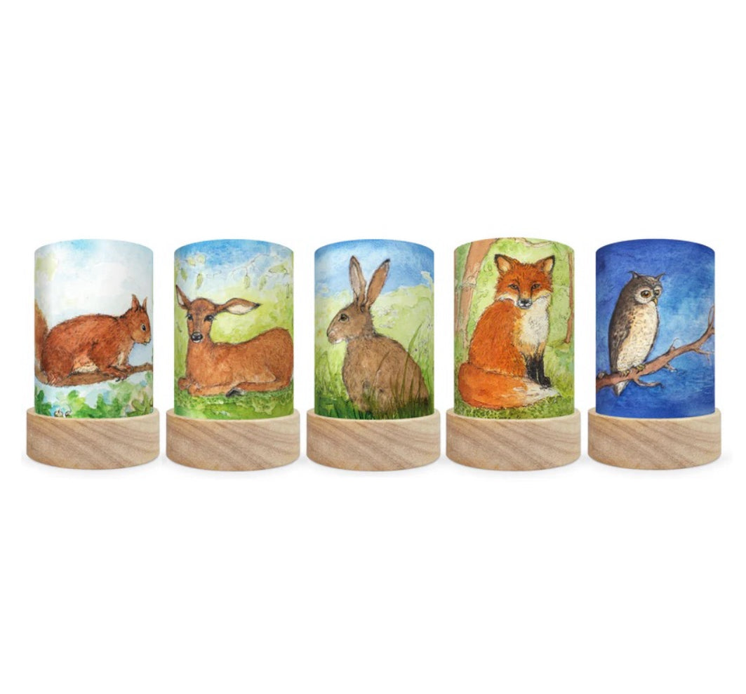 Toverlux Lantern Shades - Eentje van Margo Forest Animals Set of 5 - NEW