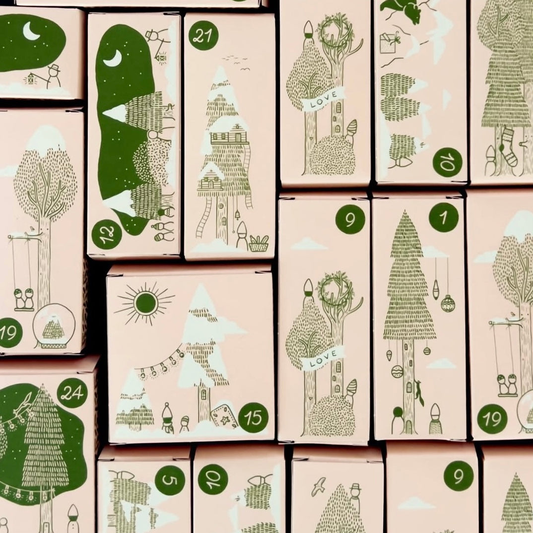 Closeup on Grapat 2025 Advent boxes 