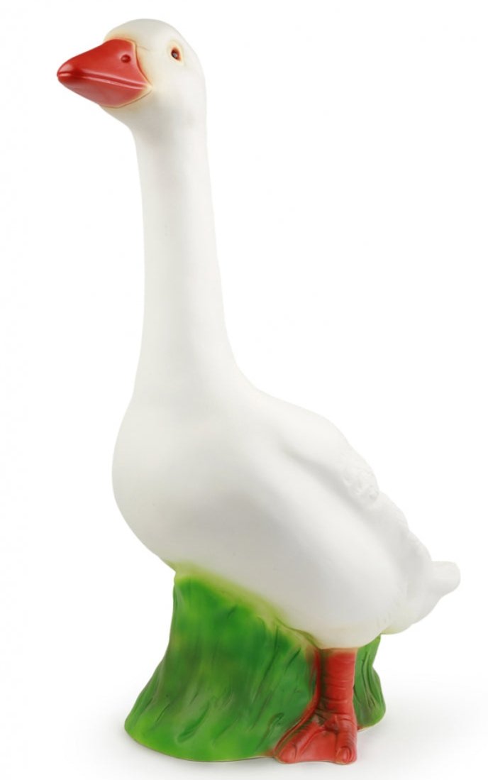 A night lamp that is a lifelike and life sized white goose 