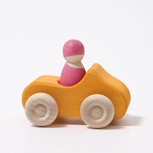 Grimms yellow convertible car with removable pink driver