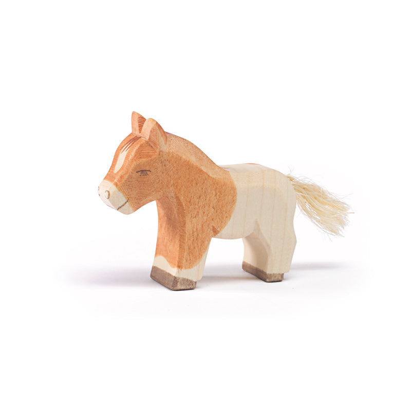 Small handpainted wooden Shetland pony with sisal tail 