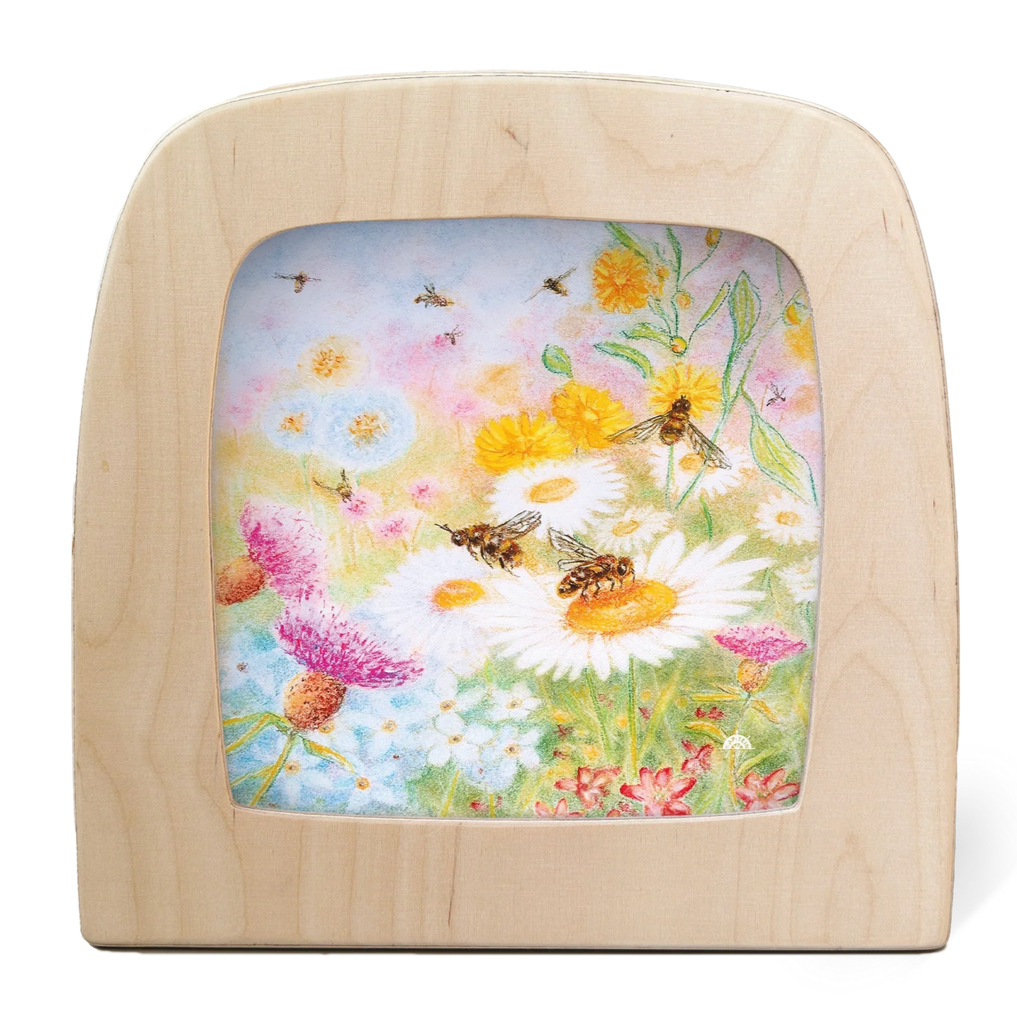 Toverlux bee screen is a very pretty depiction of bees collecting from feild flowers