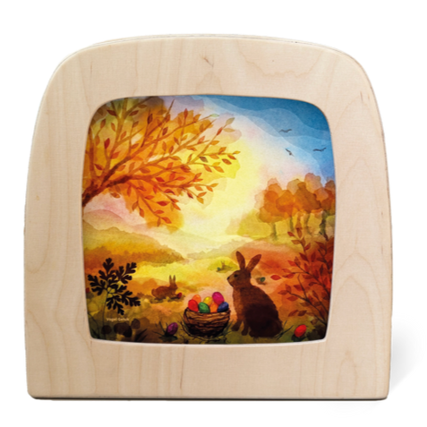 lamp silhouette depicting Easter with an Autumn setting, designed specially for the Southern Hemisphere.