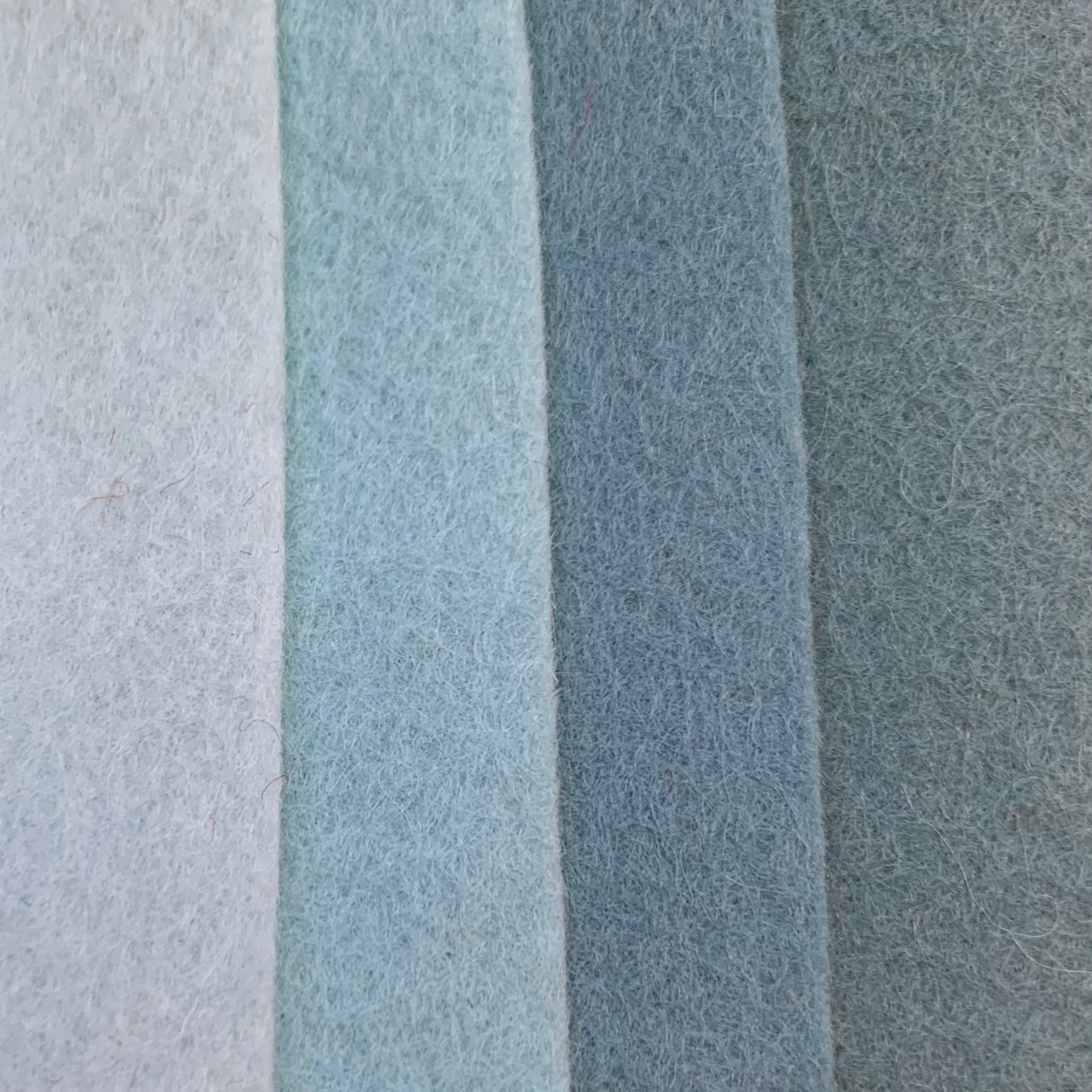 x4 wool felt colours in mint shades 